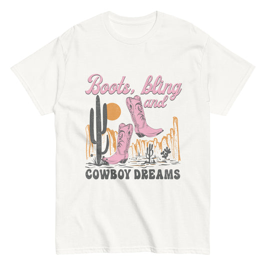 boots, bling, cowboy dreams shirt