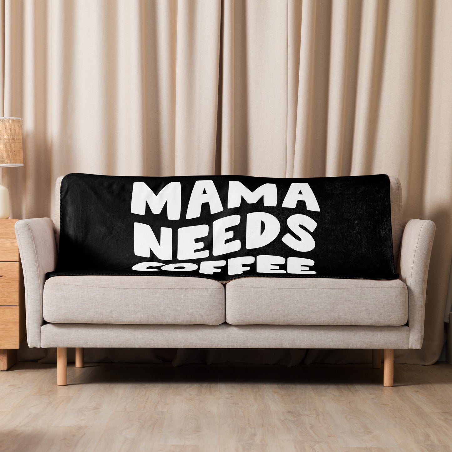 mama needs coffee luxury sherpa blanket