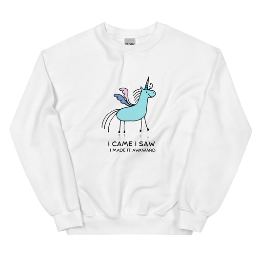 awkward unicorn sweater